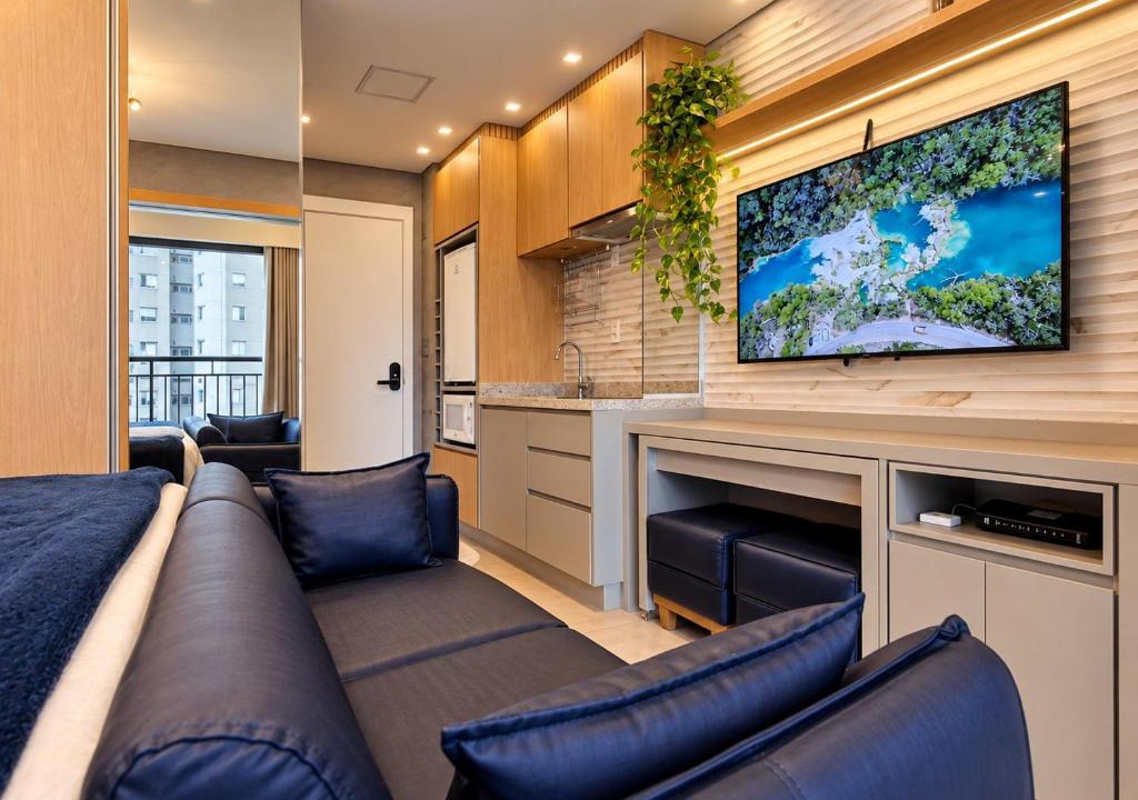 Indianopolis Apartment | 1209 Studio com cama QUEEN e solteiro em Moema