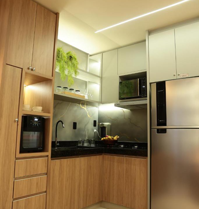 Anapolis Apartment | Blue Life Stay - Studio moderno, conforto e Estilo, cozinha completa, academia, garagem, próximo Av universitária!