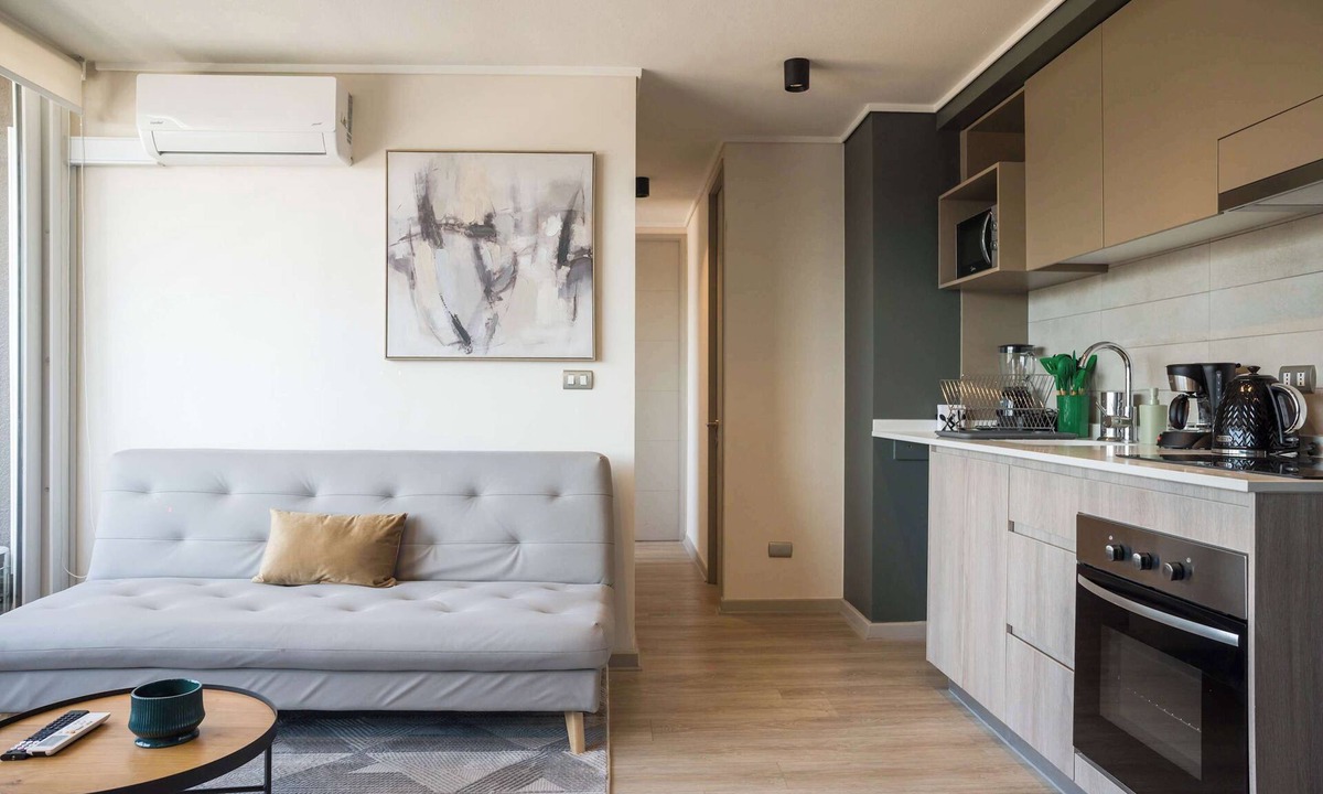 Santiago Apartment | Chic Nunoa Apt Cozy Stay for 5 Balcony