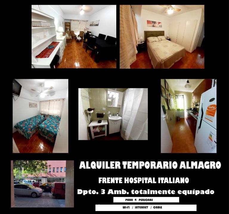 Almagro Apartment | Hptal Italiano Alq Temporario 3 amb para 4 personas Caba
