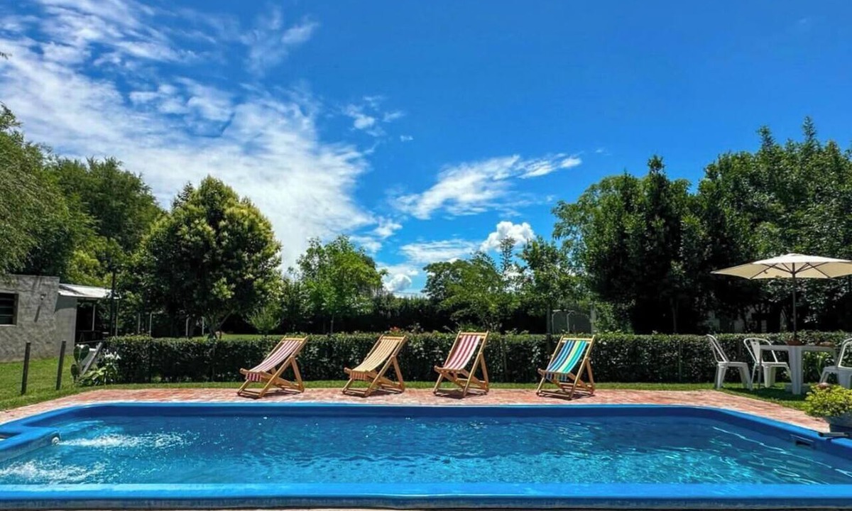 Villa Lia Apartment | Rustic cabin with a pool.