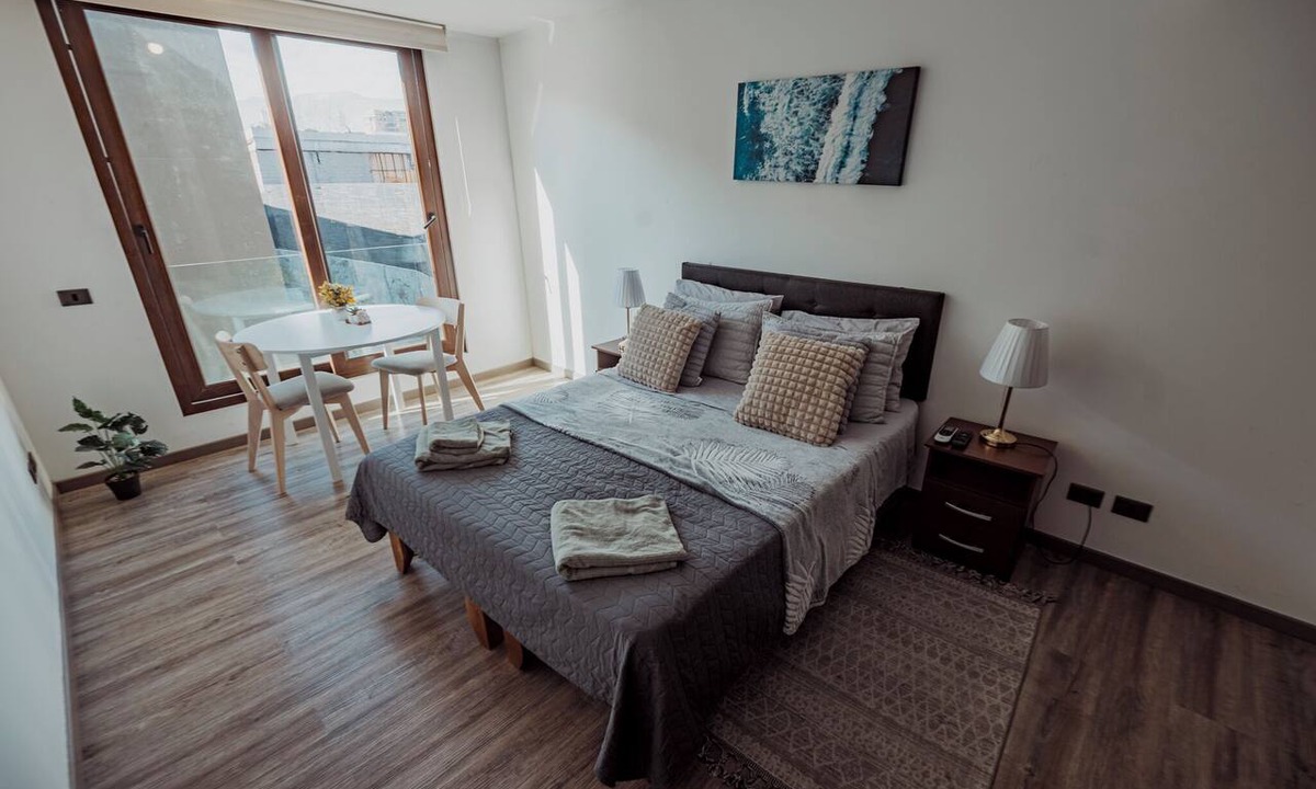 Downtown Santiago Apartment | Studio with A/C · Subway, Gym, and Coworking Space