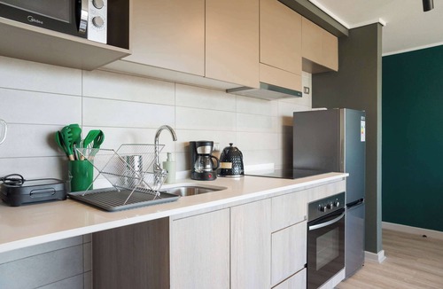 Santiago Apartment | Chic Nunoa Apt Cozy Stay for 5 Balcony