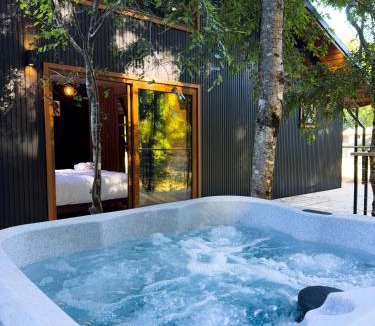 Pucon Cabin | Enarbol Lodge, Hot Tube en terraza