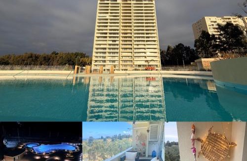 Mirasol Apartment | Fantastico y Nuevo Los Castaños Algarrobo Norte, Piscinas Jacuzzi Gym, Wifi Home Office Viñas en Casablanca