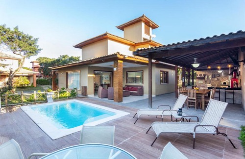 Praia Rasa House | Omar do Rio - Casa Duplex Moderna com Área Gourmet e Piscina Privativa, 4 Suítes no Condomínio completo Laguna e Mare, em Manguinhos, Internet 400mbps, Smart TV e Garagem - CLM 20