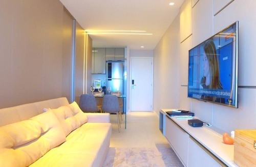 Ponta Verde Apartment | TIME1406 LUXO. Bedroom and livingroom. Point Green