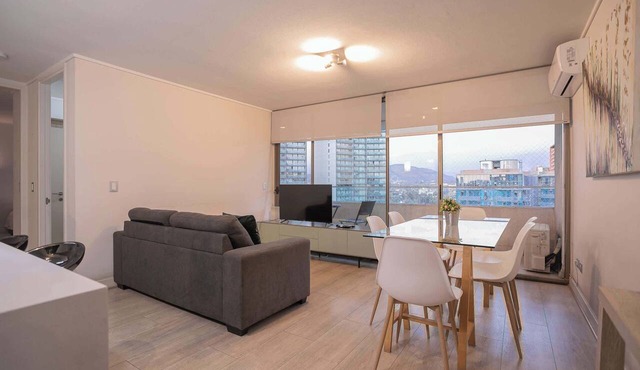Luxury 2BR Apartment with Parking and City Views in Las Condes