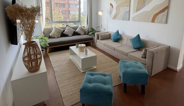 Modern 2D 2B Apt Wi-Fi, Parking, Fully Equipped Metro Manquehue -Las Condes in Las Condes