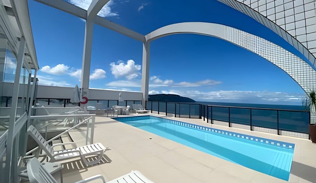 SHB - Ocean view flat in Boqueirão! Wi-Fi/Pool in Santos