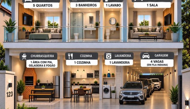 SOBRADO - 5 quartos - 4 banheiros - 4 vagas de garagem in Campo Grande