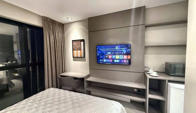 Studio with pool, pool table, gym and sauna in Itapema
